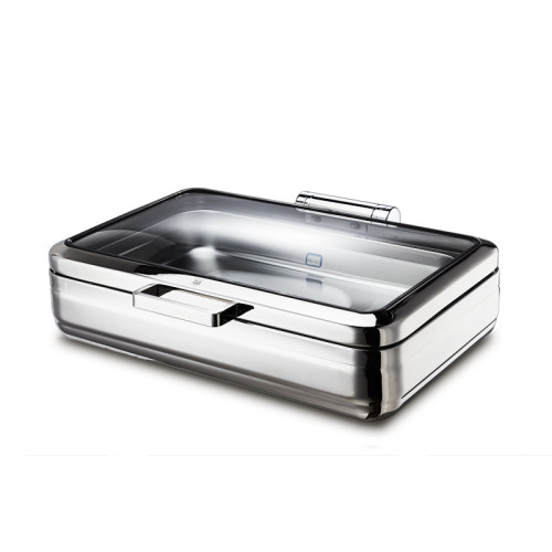 Deluxe Square Stainless Steel PYEIN 44011 S/S 8 Quart Chafers with Glass Lid