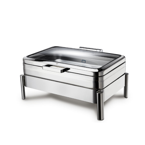 Deluxe Square Stainless Steel PYEIN 44011 S/S 8 Quart Chafers with Glass Lid