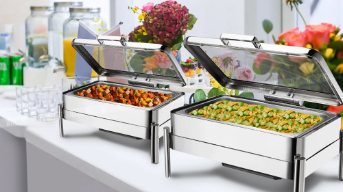 Custom 80 Series B011 Square Glass Cover Hydraulic Buffet Chafer – Premium Buffet Food Warmer Manufacturer | PYEIN®