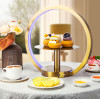 Présentoir à desserts rond et carré éclairé doré – La solution de buffet ultime par PYEIN®