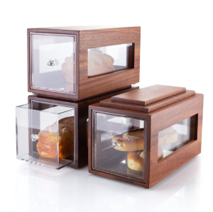 Sapele Stackable Pastry Display Case | Elegant Wooden Design | Multi-Tiered & Portable | Ideal for Bakeries, Cafés, and Events | Durable & Hygienic | Bulk Discounts Available