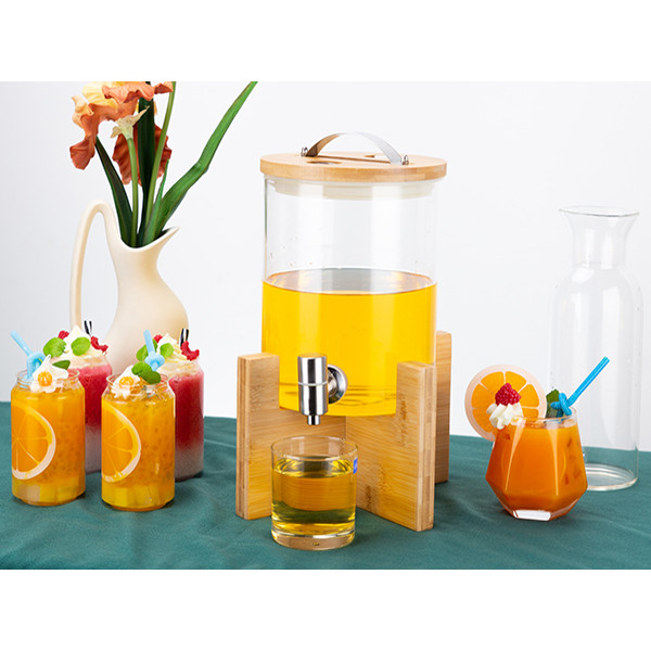 Transform Your Event with PYEIN®: The Elegance of Glass Beverage Dispensers with Wood Stand