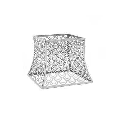 Square Fish Scale Dessert Stand, Modern Silver-Plated Buffet Display Tray, Stainless Steel Cake & Pastry Riser, Ideal for Hotel Events, Weddings, and Banquet Tables, Support OEM/ODM