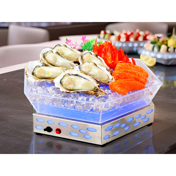 Illuminate Your Buffet: The Magic of Hexagonal Beveled Ice Tray LED Ice Housing by PYEIN®