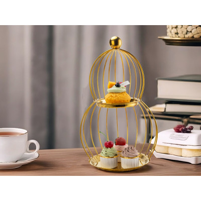 Golden Gourd Dessert Stand, Luxury Gold-Plated Buffet Display Rack, Unique Gourd-Shaped Dessert Holder, Ideal for Weddings, Hotels, Banquet Events, Supports OEM/ODM, Wholesale Buffet Supplies Available