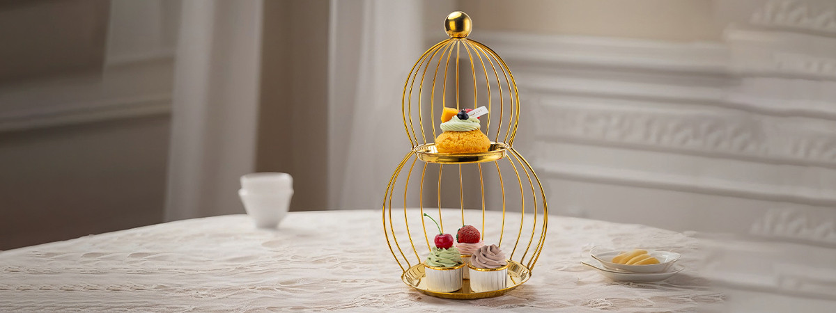 Golden Gourd Dessert Stand