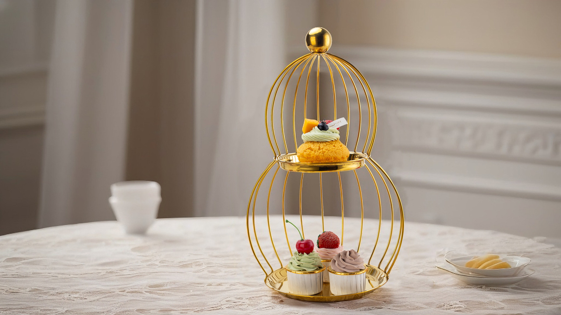 Golden Gourd Dessert Stand
