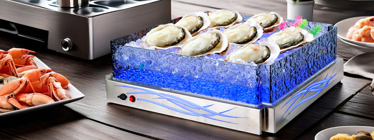 Stainless Steel Ice Housing with Chilled Seafood