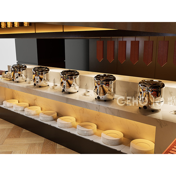 أواني الحساء المصنوعة من الفولاذ المقاوم للصدأ في أواني البوفيه: الدفء والنظافة والعرض