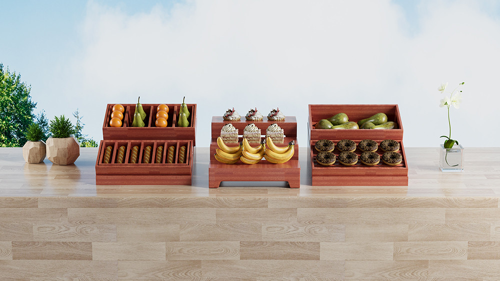Sapele Dessert Stand Set 