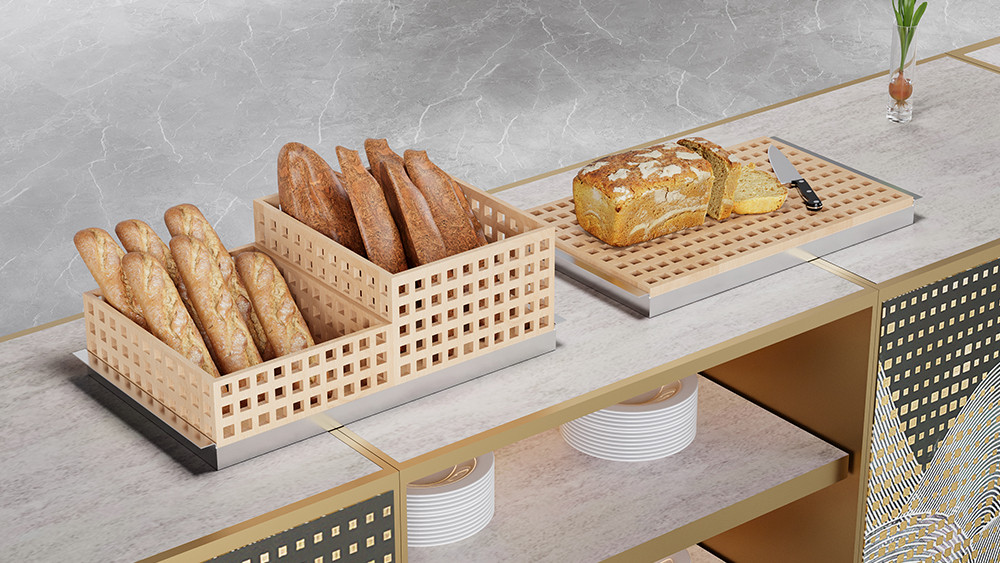 bread basket with cutting board