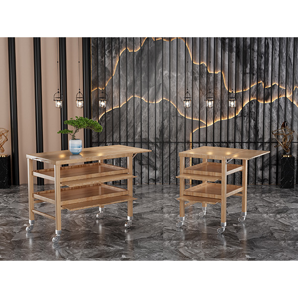 عربة ترولي متنقلة خارجية من خشب الزان: إعادة تعريف الأناقة والوظيفة في مجال تقديم الطعام في الهواء الطلق