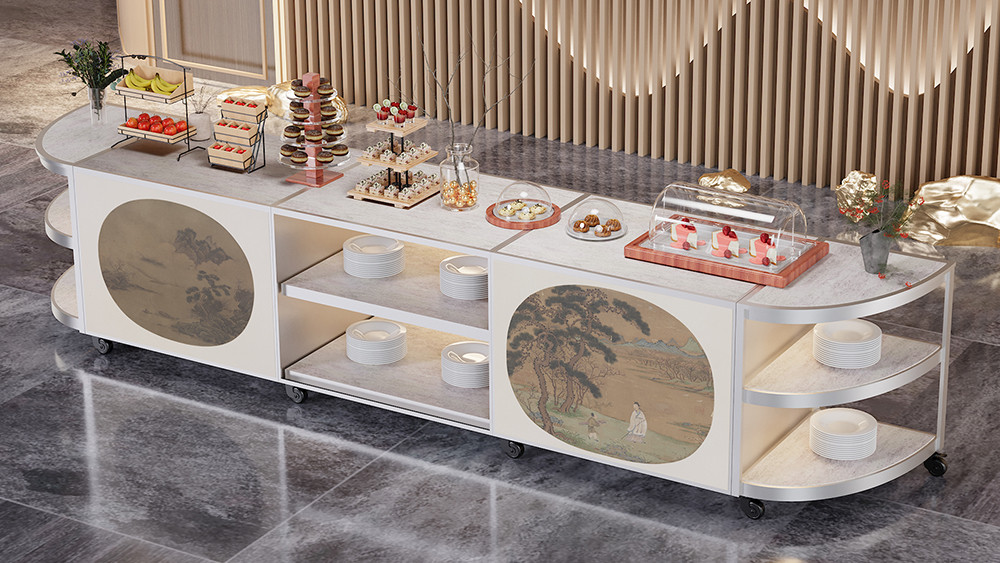 Elegant modern buffet counter display