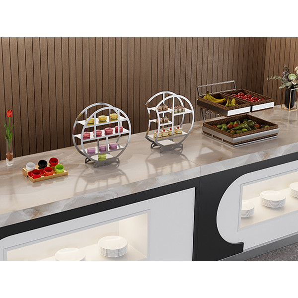 Présentoirs ronds en acier inoxydable pour aliments qui simplifient le service de buffet