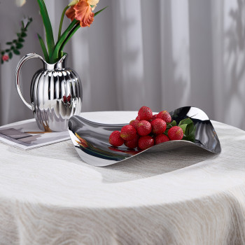 Stainless Steel Fruit Platter Nordic Metal Serving Tray | Waterproof Explosion-Proof Plate | Food-Grade Buffet Display | Scratch-Resistant Rust-Free | Hotel Buffet & Home Decor | Supports OEM, ODM
