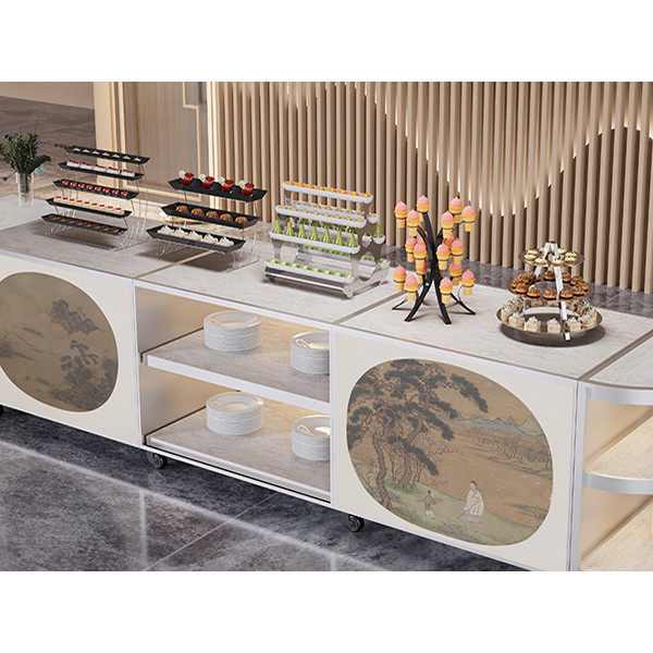 Modular Dessert Display Booth with Multi-Tier Trays | Buffet Dessert Station