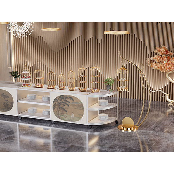 Elegant Chinese-Style Buffet Display Setup for Hotel Banquets & Weddings