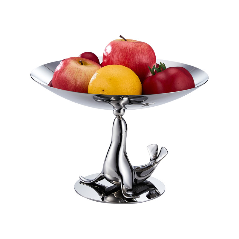 Sculptural Stainless Steel Fruit Bowl Nordic Design | Waterproof Explosion-Proof Metal Bowl | Food-Grade Decorative Serving Tray | Rust-Resistant Table Centerpiece | Hotel Buffet & Home Decor | Supports OEM, ODM