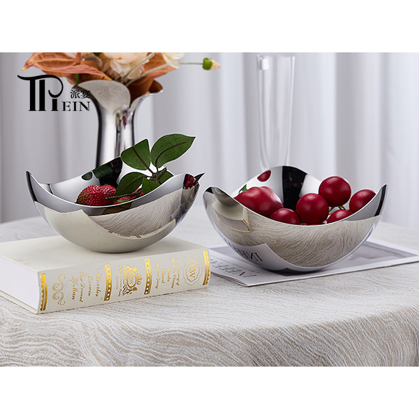 صينية تخزين بتلات الفاكهة من الفولاذ المقاوم للصدأ | طبق تقديم متين للبوفيهات والفنادق والمناسبات