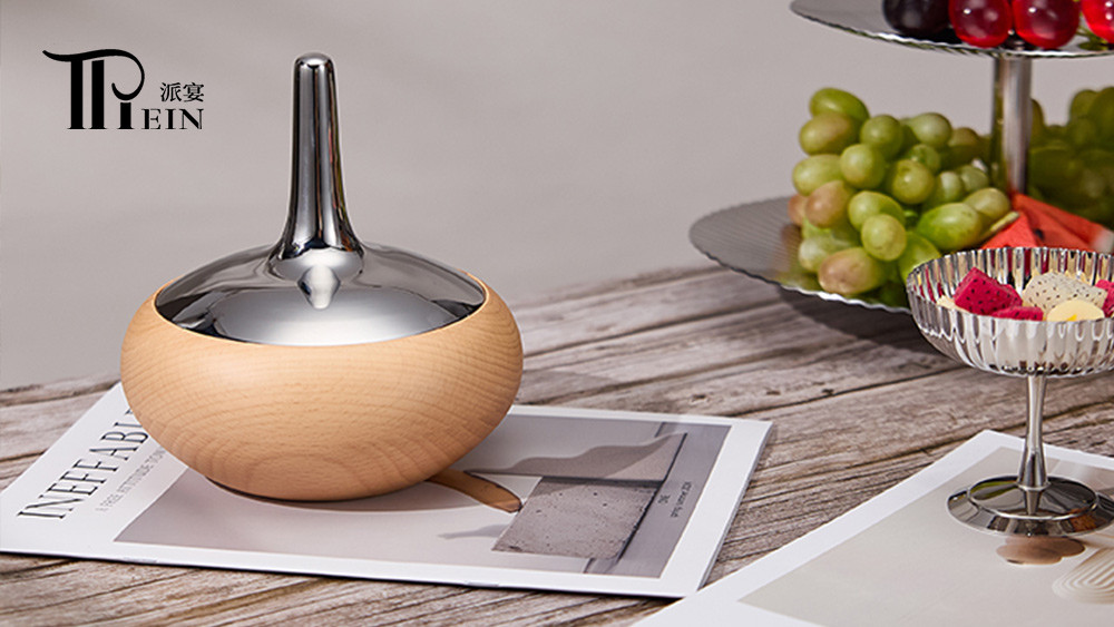 Oak Wood Storage Box Bowl with Lid