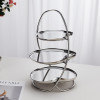 Stainless Steel Three-Tier Cake Stand | 3 Tier Dessert Display Stand | Polished Metal Pastry Serving Tower | Buffet Wedding Dessert Display | OEM ODM Wholesale