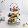 Stainless Steel Three-Tier Cake Stand | 3 Tier Dessert Display Stand | Polished Metal Pastry Serving Tower | Buffet Wedding Dessert Display | OEM ODM Wholesale