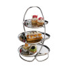 Stainless Steel Three-Tier Cake Stand | 3 Tier Dessert Display Stand | Polished Metal Pastry Serving Tower | Buffet Wedding Dessert Display | OEM ODM Wholesale