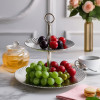 Double Layered Pastry Stand Oval | Oval Double Layered Dessert Stand | 2 Tier Serving Tray for Buffet Display | Hotel Catering Pastry Display Stand | OEM ODM Wholesale