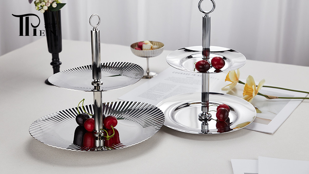 Double Layered Pastry Stand Oval