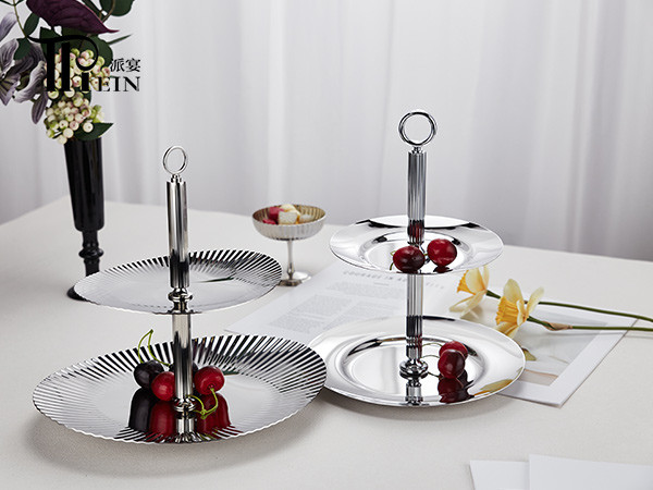 Double Layered Oval Pastry Stand for Buffet & Dessert Display