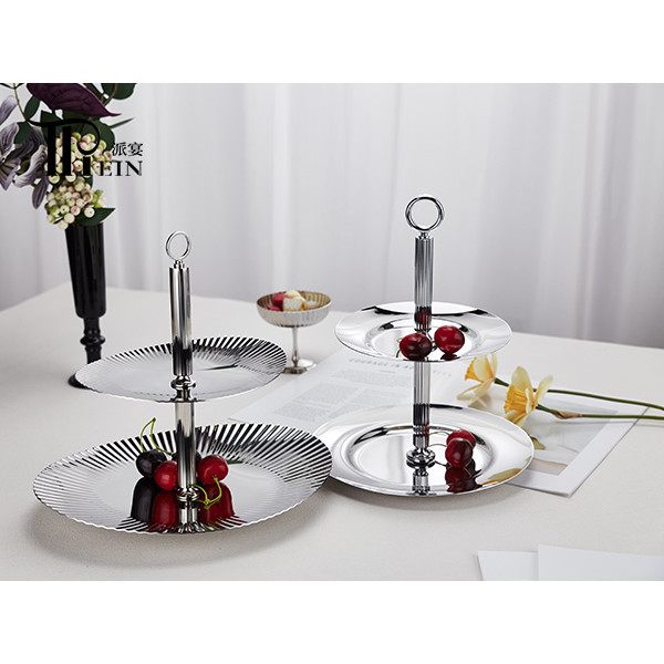Double Layered Oval Pastry Stand for Buffet & Dessert Display