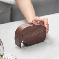 Walnut Wood Elephant-Shaped Push-Button Toothpick Holder | Automatic Toothpick Dispenser Box | Wooden Tabletop Toothpick Case | Hotel Restaurant & Home Use | OEM ODM