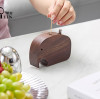 Walnut Wood Elephant-Shaped Push-Button Toothpick Holder for Restaurants & Hotels