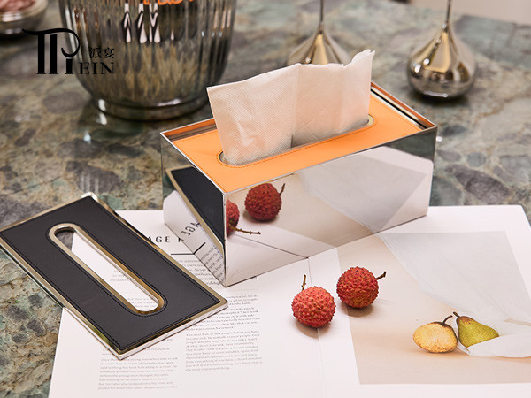 Black Leather Tissue Box Cover | Naked Tissue Box for Hotels & Restaurants