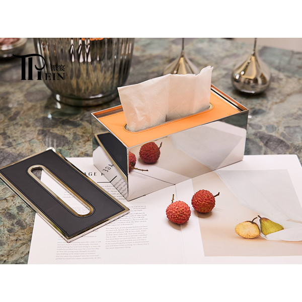 Black Leather Tissue Box Cover | Naked Tissue Box for Hotels & Restaurants
