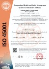 Occupational Health and Safety Management System Certification Certificate