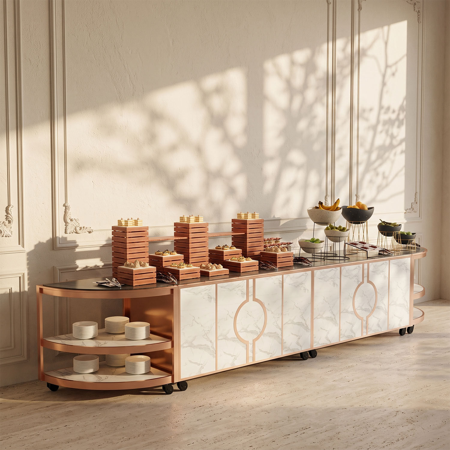 Custom buffet equipment and structural design developed by PYEIN