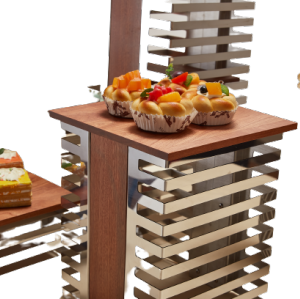 Enhance Your Brand's Image With Our Elegantly Designed Steel And Wooden Display Stand Sets - Ideal For Commercial And Restaurant Projects