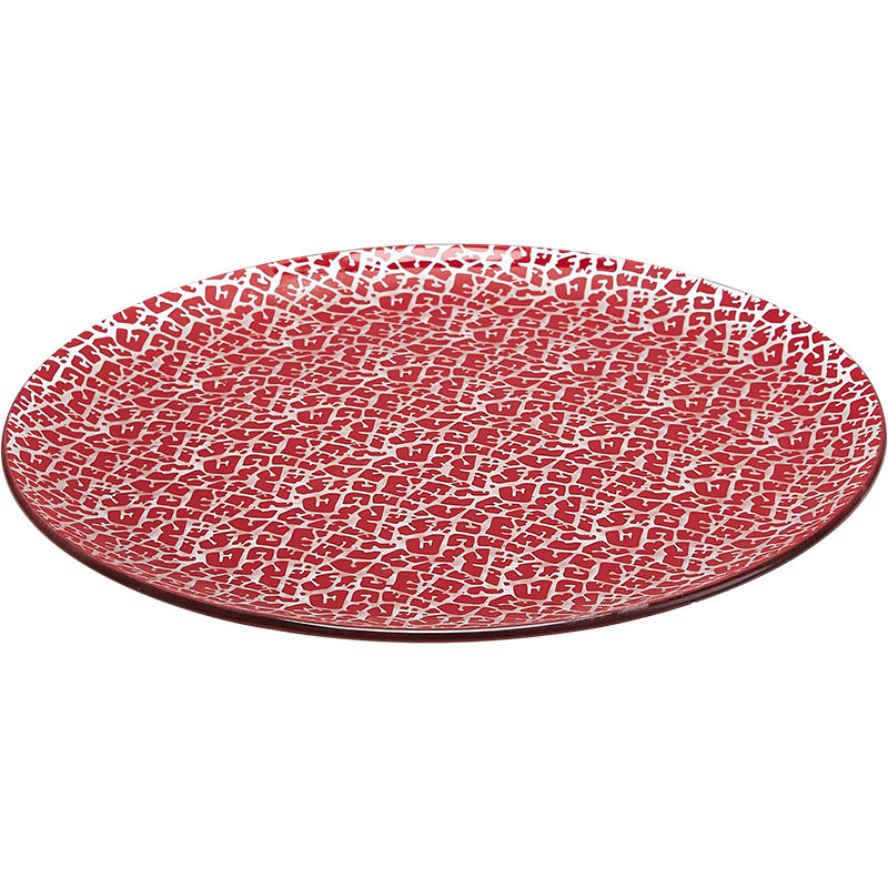 Pyein® Deer Pattern Red Glass Plate | Eye-Catching Design | Glass | Dessert Presentation, Party Serveware | B2b Supply | Volume Discounts Available