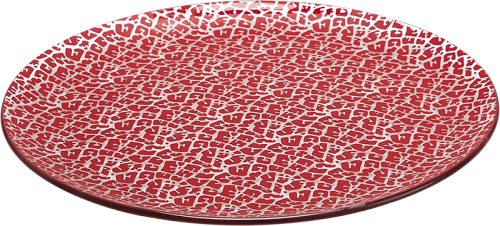 Pyein® Deer Pattern Red Glass Plate | Eye-Catching Design | Glass | Dessert Presentation, Party Serveware | B2b Supply | Volume Discounts Available