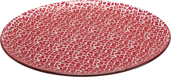 Pyein® Deer Pattern Red Hot Melt Plate | Eye-Catching Design | Glass | Dessert Presentation, Party Serveware | B2b Supply | Volume Discounts Available