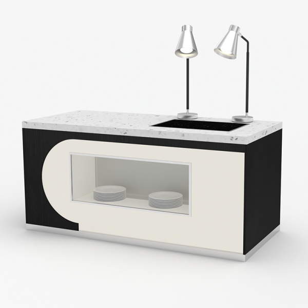 Comptoir de cuisson modulaire plat et remplaçable | Solution de buffet polyvalente