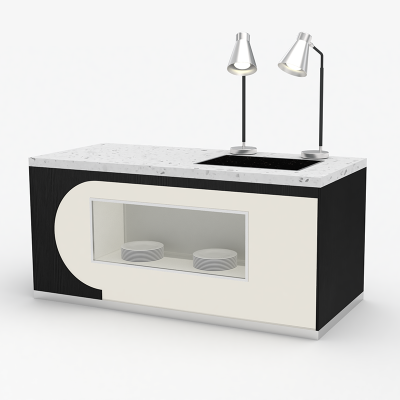Flat Modular Replaceable Panel Buffet Cooking Station | Versatile Buffet Counter Solution