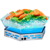Colorful Hexagonal Seafood Plate Ice Housing, Multi-Color Acrylic Display Bowl with Ice Base, Vibrant Buffet Seafood Chiller, Ideal for Restaurants, Hotels & Catering Events, Supports OEM/ODM