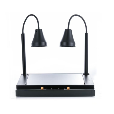 Double-Head Digital Display Black Heat Preservation Lamp, Dual-Layer Heating Buffet Lamp, Adjustable Temperature Control, Ideal for Hotel Buffets, Catering & Commercial Kitchens, Supports OEM/ODM