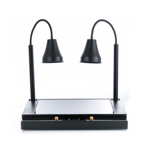 Double-Head Digital Display Black Heat Preservation Lamp, Dual-Layer Heating Buffet Lamp, Adjustable Temperature Control, Ideal for Hotel Buffets, Catering & Commercial Kitchens, Supports OEM/ODM