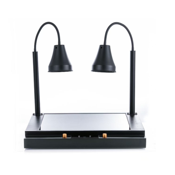 Double-Head Digital Display Black Heat Preservation Lamp, Dual-Layer Heating Buffet Lamp, Adjustable Temperature Control, Ideal for Hotel Buffets, Catering & Commercial Kitchens, Supports OEM/ODM