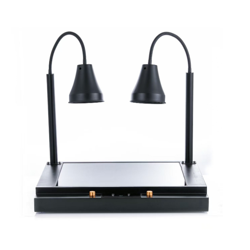 Double-Head Digital Display Black Heat Preservation Lamp, Dual-Layer Heating Buffet Lamp, Adjustable Temperature Control, Ideal for Hotel Buffets, Catering & Commercial Kitchens, Supports OEM/ODM