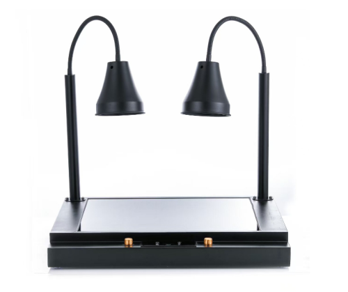 Double-Head Digital Display Black Heat Preservation Lamp, Dual-Layer Heating Buffet Lamp, Adjustable Temperature Control, Ideal for Hotel Buffets, Catering & Commercial Kitchens, Supports OEM/ODM