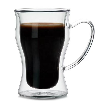 Newest Ethiopian Glass Coffee Mug Double Wall Glass Coffee Cup Mugs Factory Custom glass coffee cup